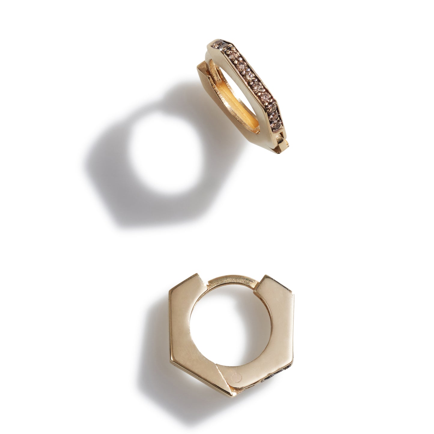 #4 Nut Full Front Cognac Diamonds Earrings