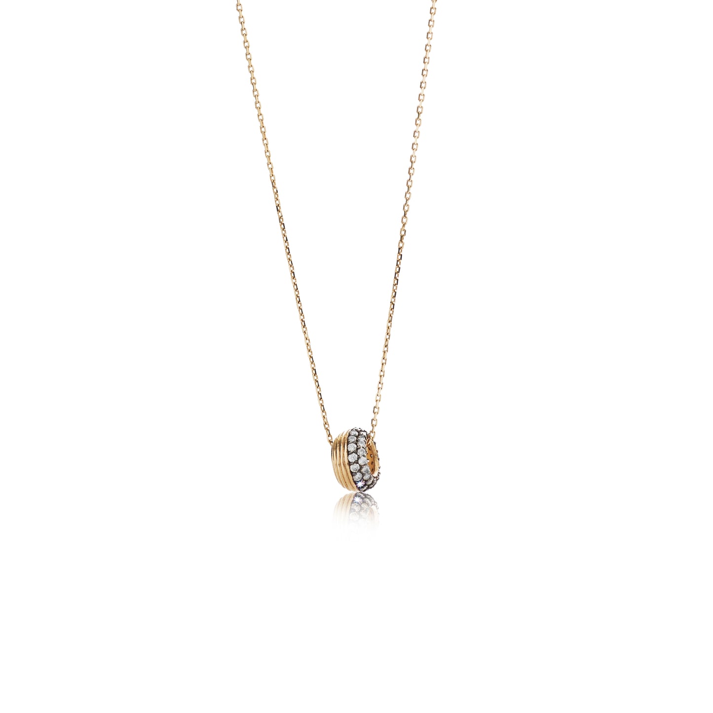 Circle Cognac Diamonds Necklace