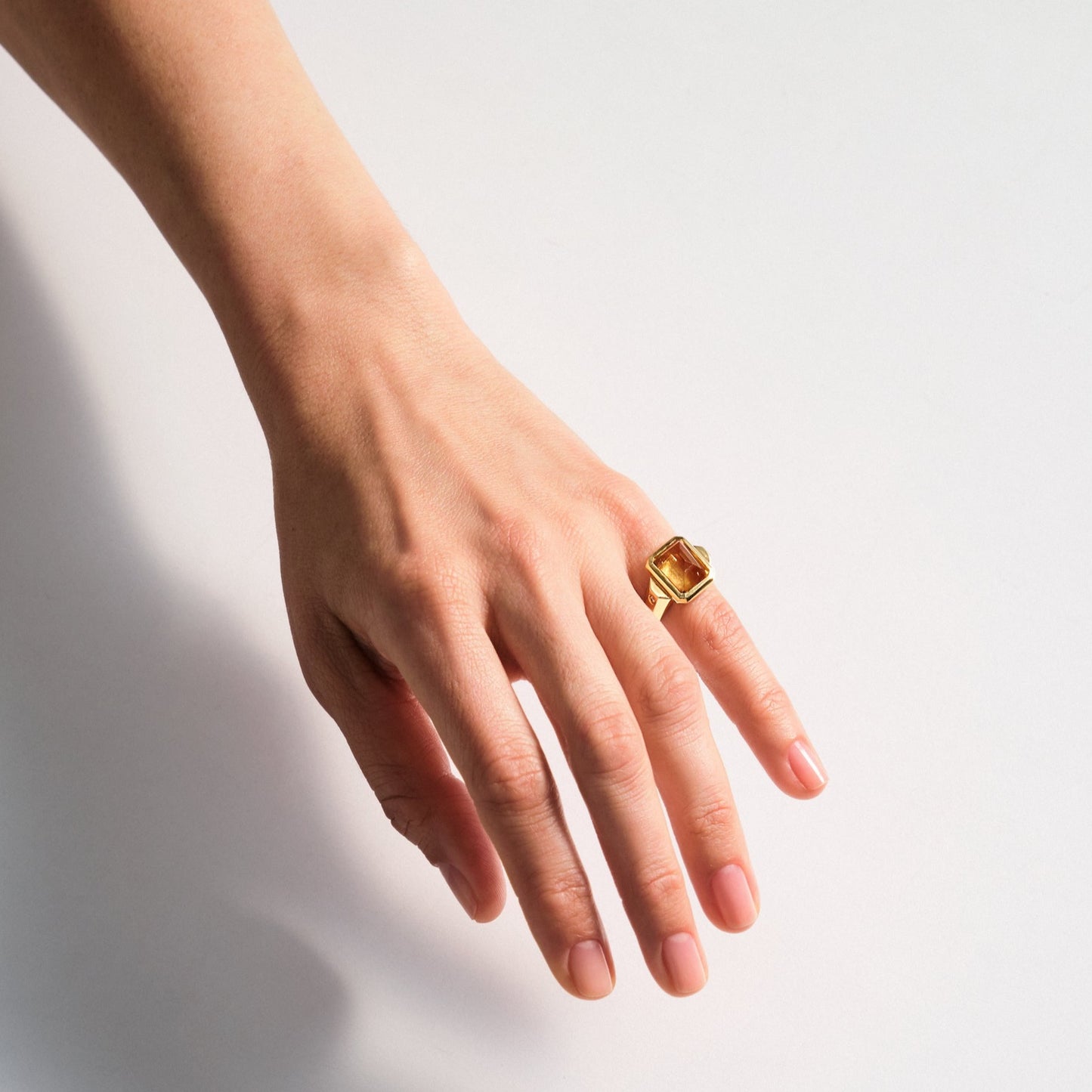 Large Citrine Diamonds Ring