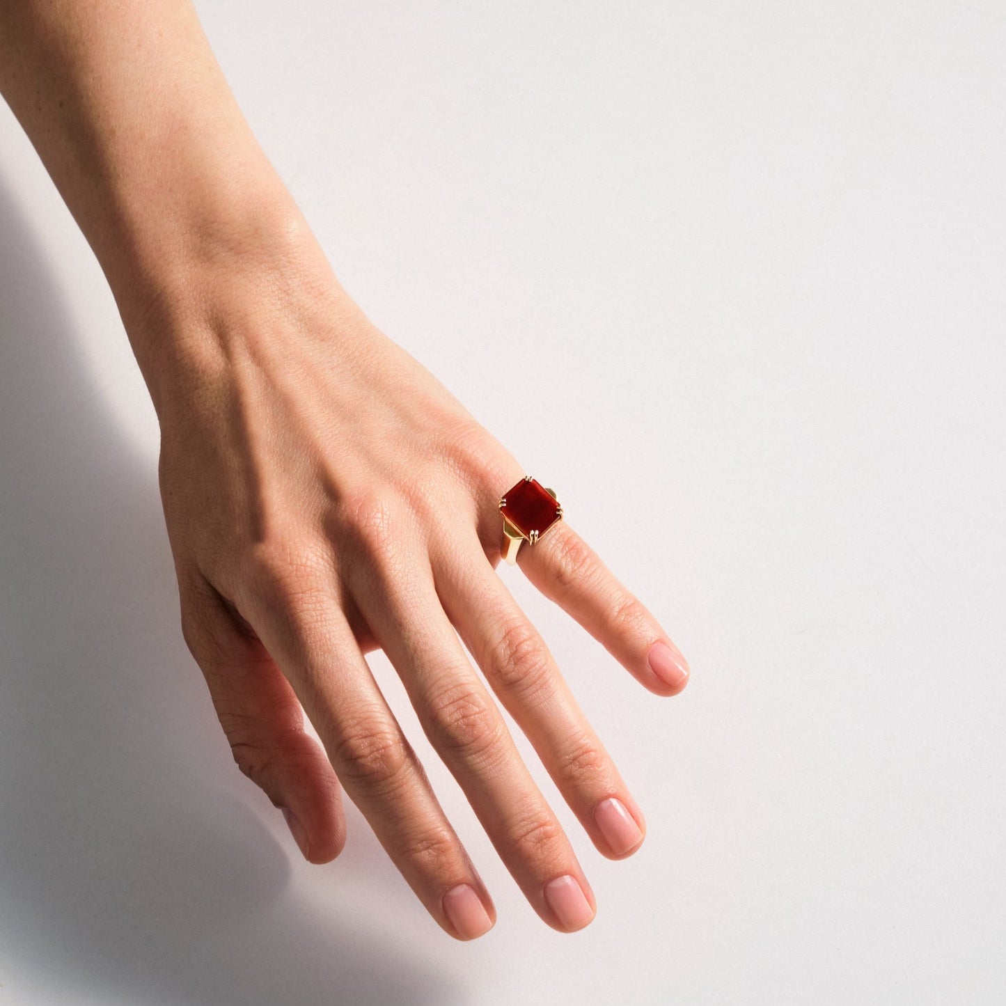 Large Red Agate Ring