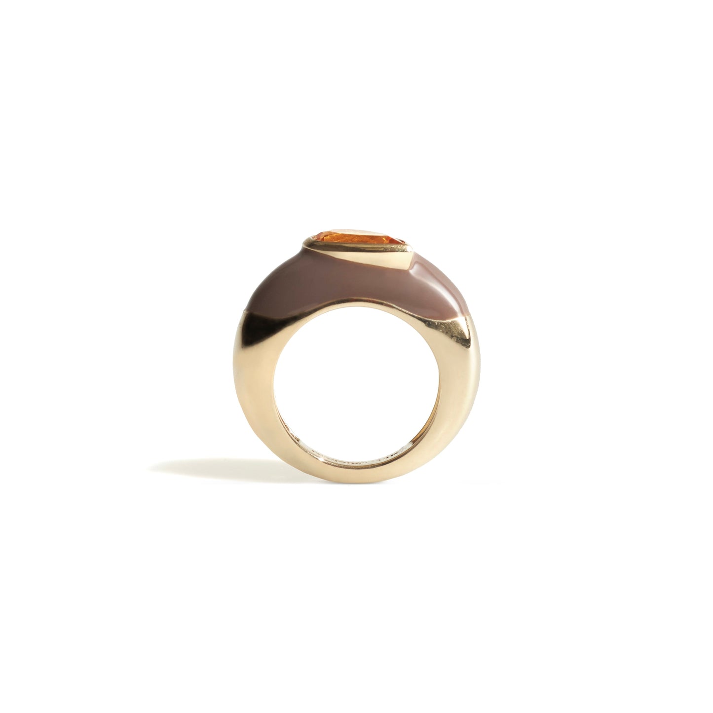 Pear Citrine Enamel Ring