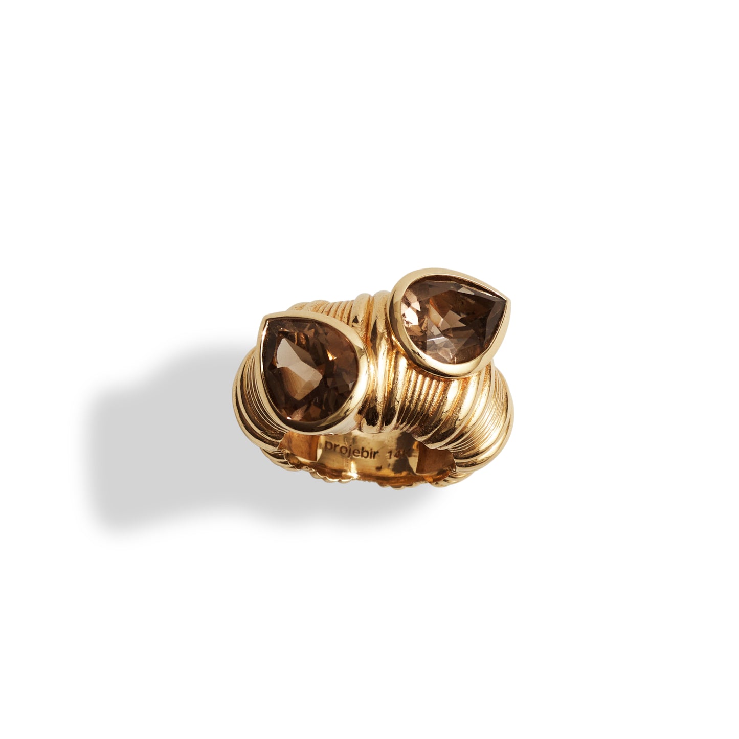 Pear Stones Chubby Vertical Textured Ring