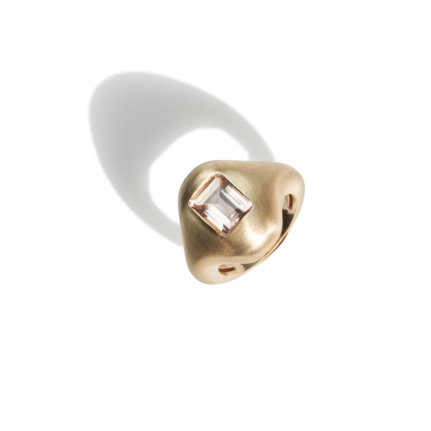 Pebble Octagon Morganite Ring