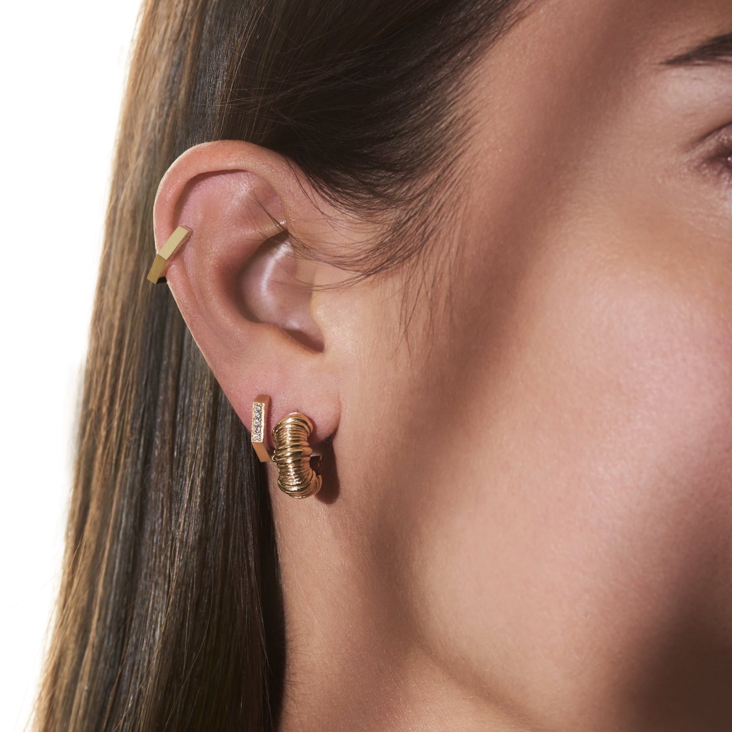 Vertical Textured Mini Hoops