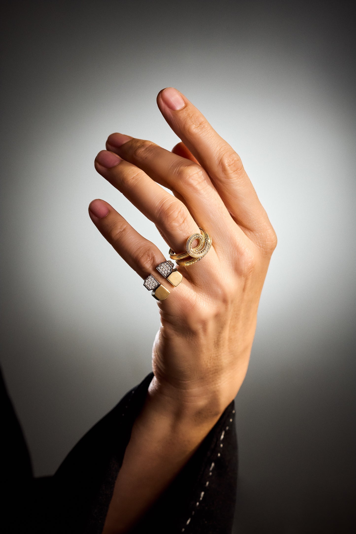 Wave Cognac Diamonds Ring