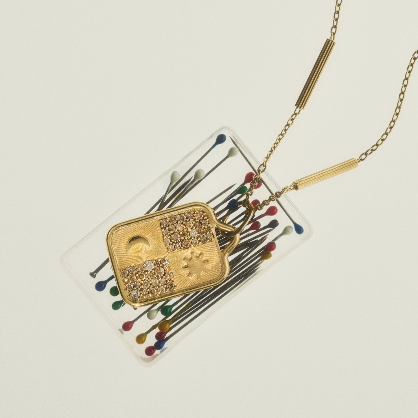 Cognac Diamonds Sun And Moon Pendant