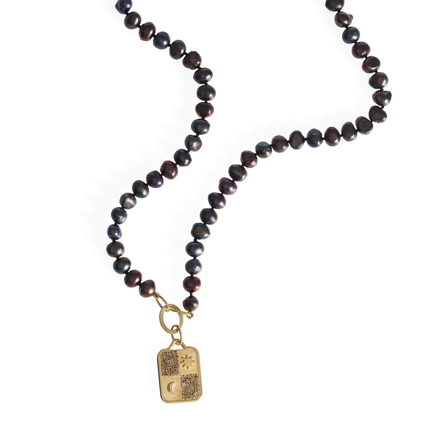 Cognac Diamonds Sun And Moon Pendant