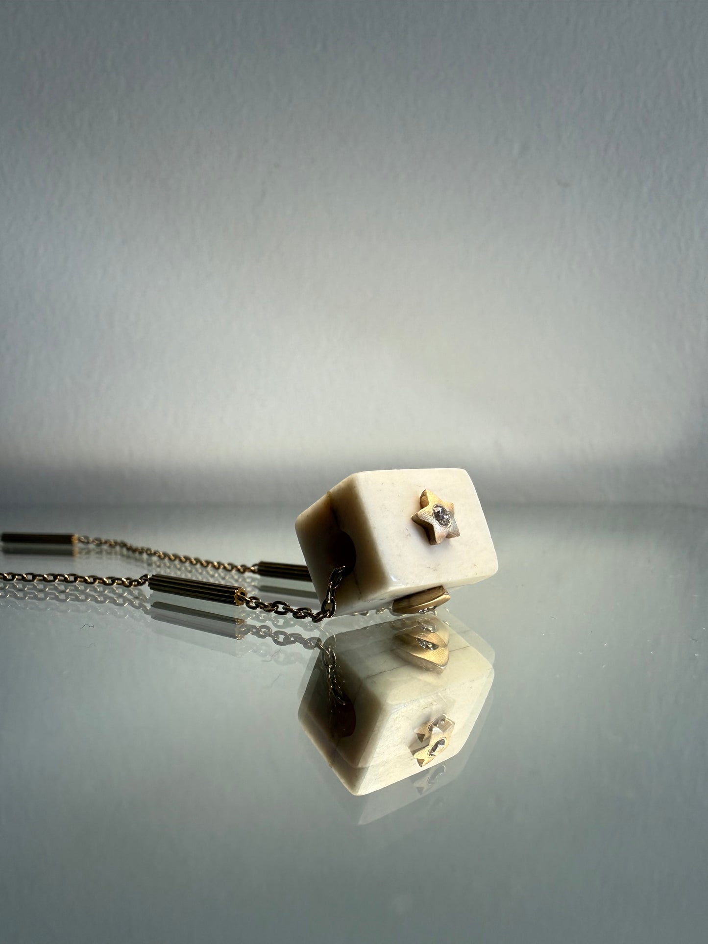 Hearts and Stars Diamonds Square Prism Pendant