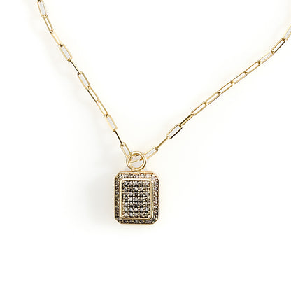Octogon Cognac Diamonds Pendant
