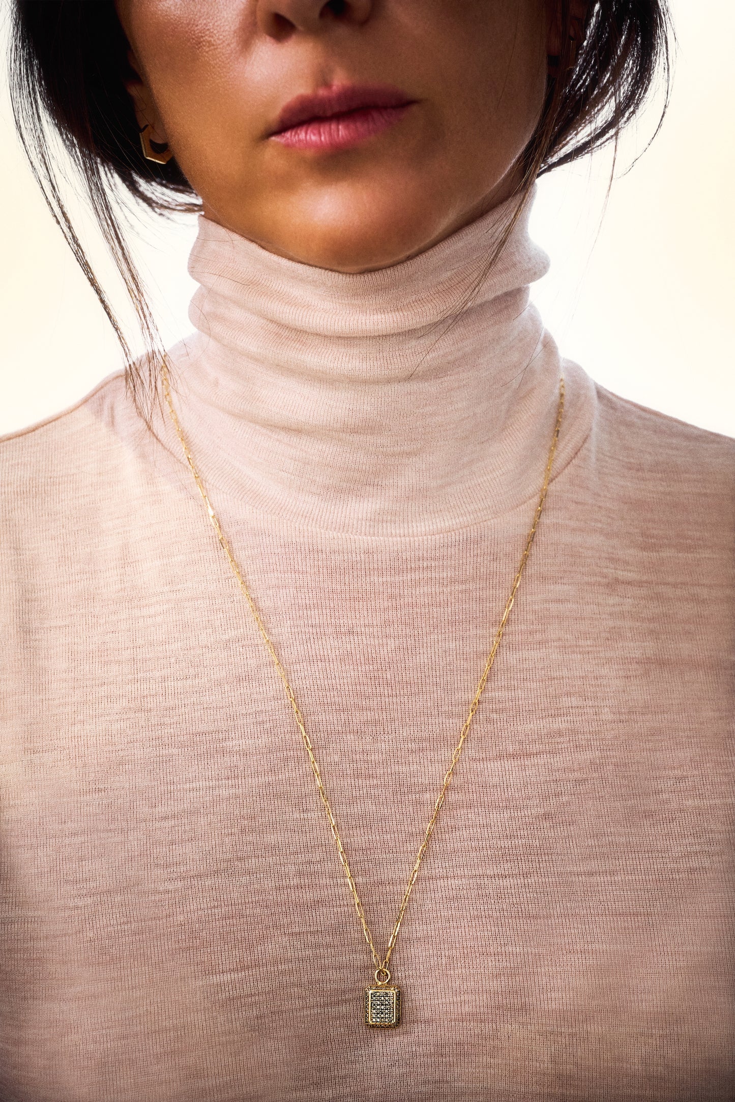 Octogon Cognac Diamonds Pendant