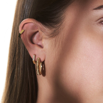 Vertical Textured Maxi Earrings