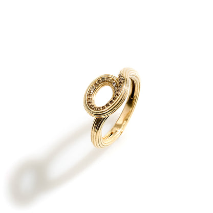Wave Cognac Diamonds Ring